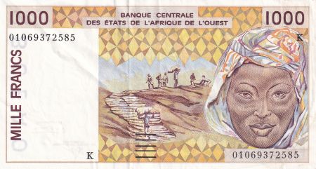 BCEAO 1000 Francs - Arachide - Masque - 2001 - Lettre K (Sénégal) - P.711K.k