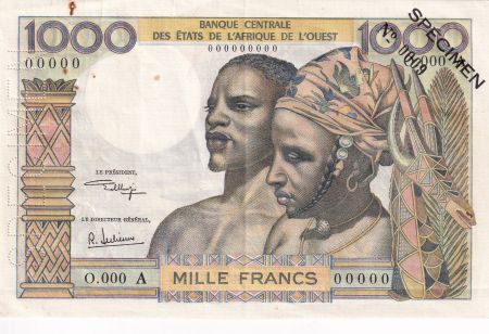 BCEAO 1000 Francs, fleuve - ND - Côte d\'ivoire - Spécimen