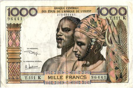 BCEAO 1000 Francs, fleuve type 1959 ND  - Sénégal - Série T.111 K - P.703Kk - TTB