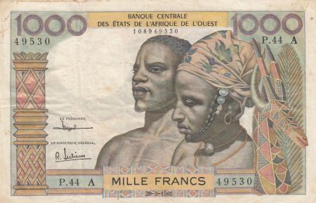 BCEAO 1000 Francs fleuve 1961 - Côte d\'ivoire - Série P.44