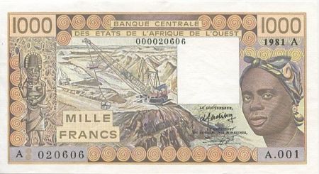 BCEAO 1000 Francs Mine de phosphate