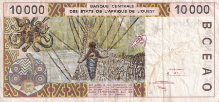 BCEAO 10000 Francs - Chef africain - Pont de liane - 1998 - K Sénégal - TB+ - P.714Kh