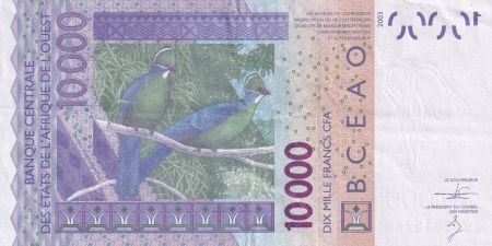 BCEAO 10000 Francs - Masque - Oiseaux - 2013 - Lettre K (Sénégal) - P.718Km