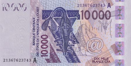 BCEAO 10000 Francs - Masque - Oiseaux - 2021 - Lettre A ( Côte d\'Ivoire) - P.NEW
