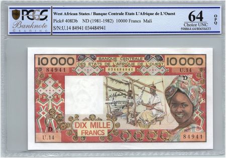 BCEAO 10000 Francs Mali - Tissage - 1981 - PCGS UNC 64 OPQ