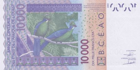 BCEAO 10000 Francs Masque - Oiseaux - Burkina Faso 2017