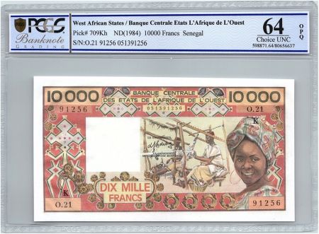 BCEAO 10000 Francs Sénégal - Tissage - 1984 - PCGS UNC 64 OPQ