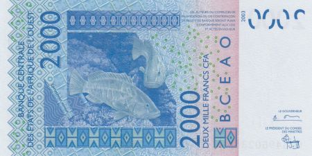 BCEAO 2000 Francs 2004 - Transports, poissons - Sénégal