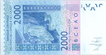 BCEAO 2000 Francs Masque - Mérous- 2015 K Sénégal