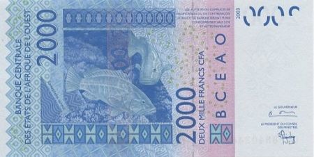 BCEAO 2000 Francs Mérous
