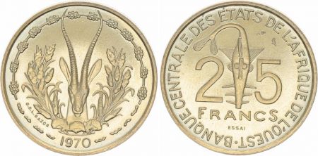 BCEAO 25 Francs Taku - Gazelle - 1970 - Essai
