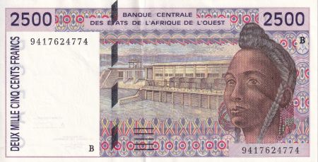 BCEAO 2500 Francs - Africaine - Scène de village - ND (1994) - B (Bénin) - P.212Bc