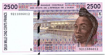 BCEAO 2500 Francs Sénégal - Barrage - Cacao - 1992 Lettre K