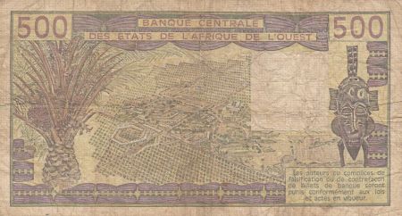 BCEAO 500 Francs - Vieil homme et zébus - Lettre K (Sénégal) 1981 - Série F.9 - P.706Kc