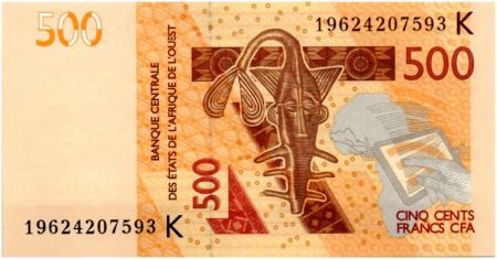 BCEAO 500 Francs Masque - Hippopotames - 2019 K Sénégal
