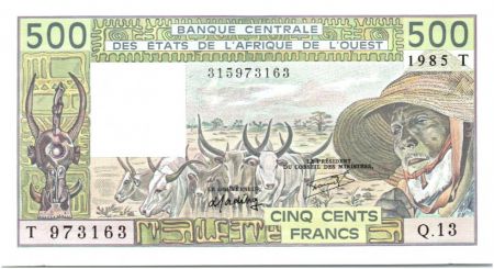 BCEAO 500 Francs Togo - Vieil homme et zébus - 1985 Série Q.13 - 315973163