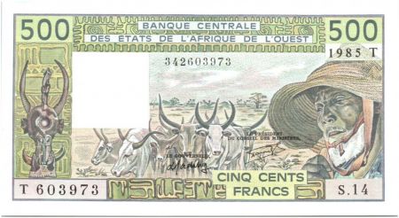 BCEAO 500 Francs Togo -Vieil homme, zébus - 1985 Série S.14 - 342603973