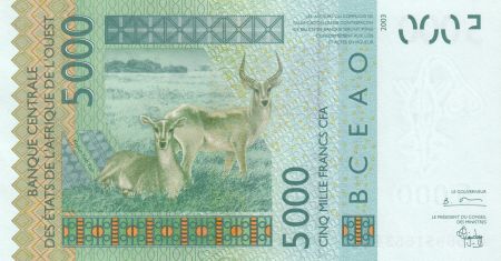 BCEAO 5000 Francs 2004 - Antilopes - Sénégal