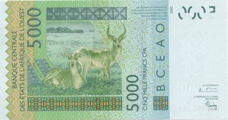 BCEAO 5000 Francs Antilopes