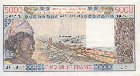 BCEAO 5000 Francs Pirogues de pêche - 1977 - Série C.1 - Togo