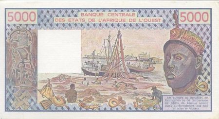 BCEAO 5000 Francs Pirogues de pêche - 1989 - Série A.011