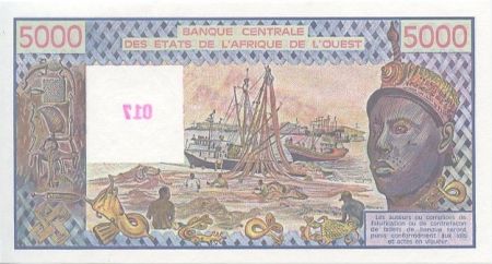 BCEAO 5000 Francs Pirogues de pêche - 1992 - Spécimen - Série Q.014