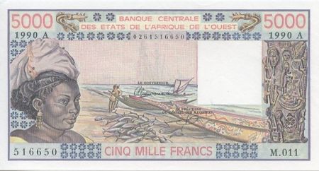 BCEAO 5000 Francs Pirogues de pêche