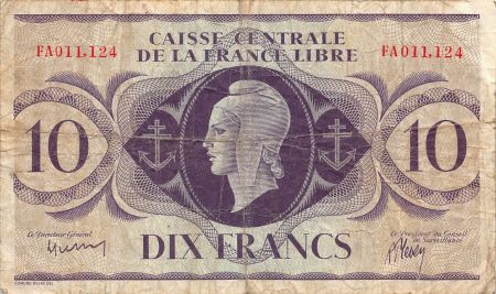 BCEAO AFRIQUE EQUATORIALE FRANCAISE  MARIANNE - 10 FRANCS 1941