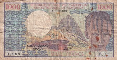 BEAC 1000 Francs - Jeune garçon - Case - Montagne - 1978 - Série H.17 - TB - P.16b