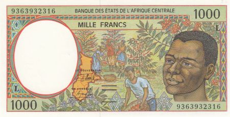 BEAC 1000 Francs 1993 - Jeune homme, rivière  - L = Gabon