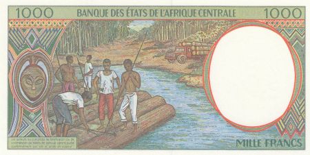 BEAC 1000 Francs 1994 - Jeune homme, rivère - L = Gabon