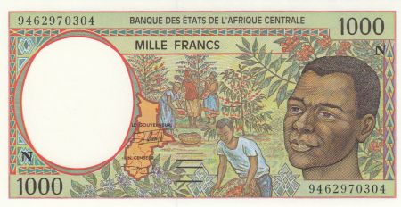 BEAC 1000 Francs 1994 - Jeune homme, rivière  - N = Guinée équatoriale