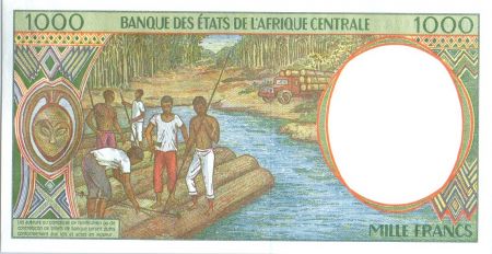 BEAC 1000 Francs Cueillette du café - Exploitation Forestière - 2000 - Guinée Equatoriale