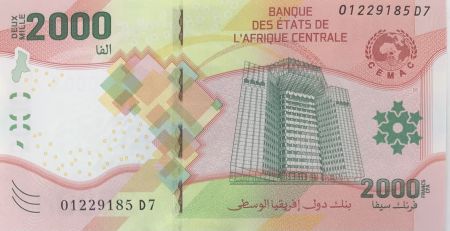 BEAC 2000 Francs - Bâtiment - Perroquet - 2020 (2022) - Lettre D