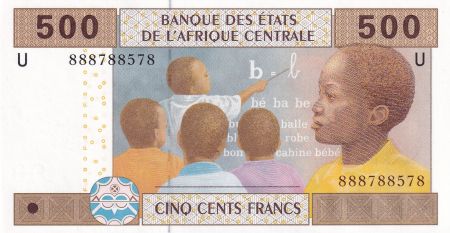 BEAC 500 Francs - Education - Village - 2002 - Lettre U (Cameroun) - P.206U