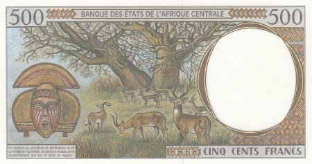 BEAC 500 Francs 1993 - Jeune homme, zébus, antilopes - E = Cameroun