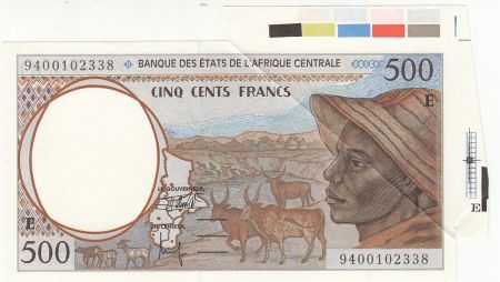 BEAC 500 Francs 1994 - E = Cameroun - Fauté app. supl.