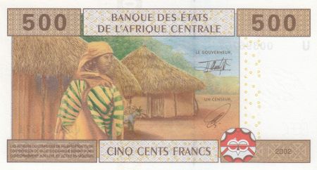 BEAC 500 Francs 2002 - Enfant, école, village - U = Cameroun