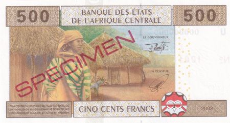BEAC 500 Francs Education - 2002 - Lettre U Cameroun - Spécimen