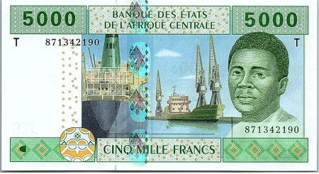 BEAC 5000 Francs - Homme et navires - 2002 (2019) - Neuf  - Congo