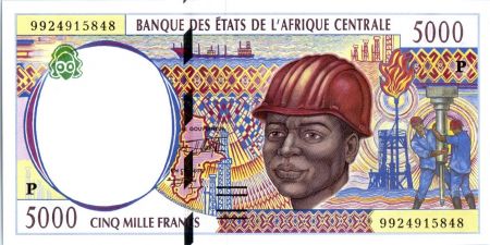 BEAC 5000 Francs - Travailleur - Récolte de coton - 1999 - Tchad