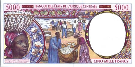 BEAC 5000 Francs - Travailleur - Récolte de coton - 1999 - Tchad