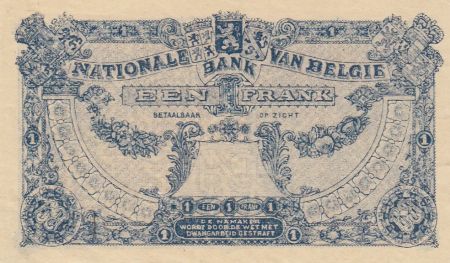 Belgique 1 Franc 01-06-1922 - Albert & Elizabeth