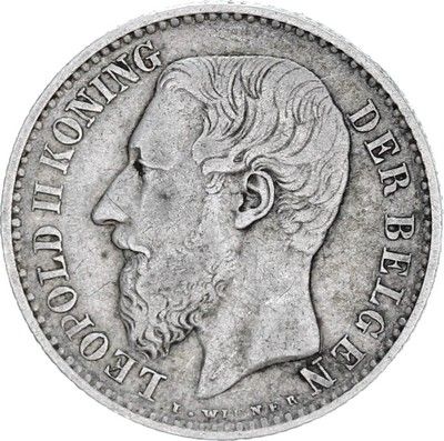 Belgique 1 Franc Leopold II - Armoiries -1886