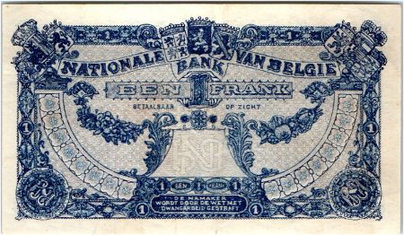 Belgique 1 Franc Roi Albert et Reine Elisabeth - 25/03/1920