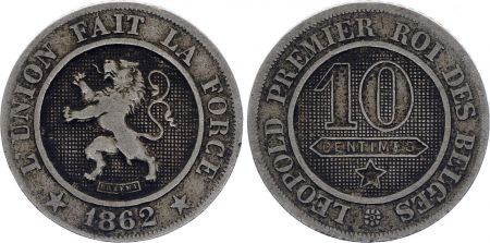 Belgique 10 Centimes, Léopold I - Lion - 1861/62