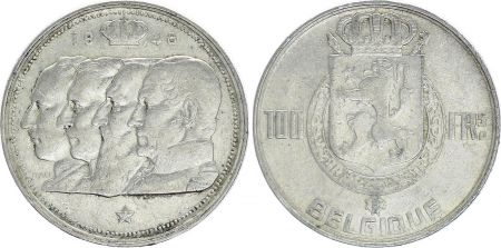 Belgique 100 Francs - 4 Rois - 1948 - Argent - TTB