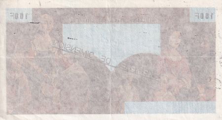 Belgique 100 Francs - Echantillon - Dimension exacte des billets - Uniface - non numéroté, non filigrané