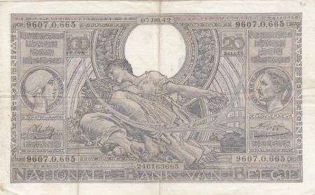 Belgique 100 Francs 07-09-1942-  Albert et Elisabeth
