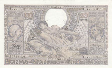 Belgique 100 Francs Albert et Elisabeth - 25-05-1943 - SPL - P.107